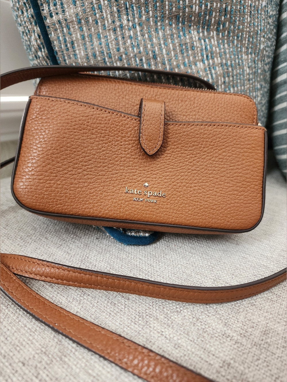 kate spade Tan Pebbled Leather Crossbody Bag